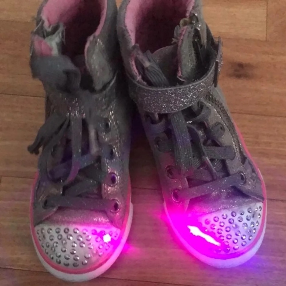 Sketchers twinkle toes high top sneakers